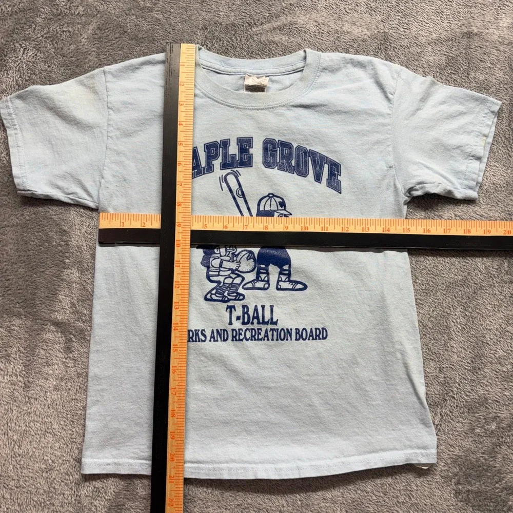 Gildan T-Shirt Women‎ Youth Small Light Blue Good Maple Grove T-Ball Graphic Tee